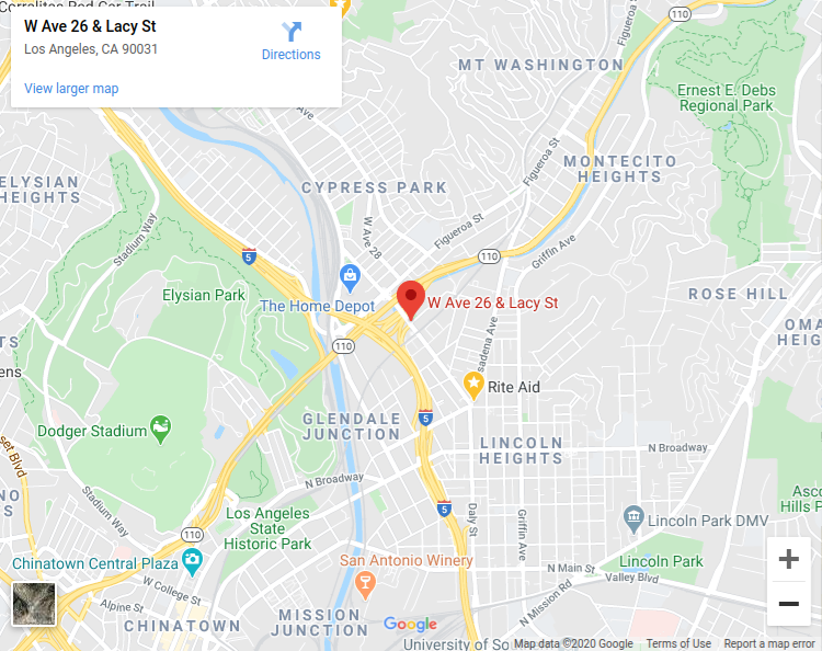 map of avenue 26 and lacy